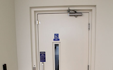 Home Elevator with swinging hall doors used for accessibility needs