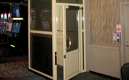 Genesis enclosure vertical platform lift at an arcade