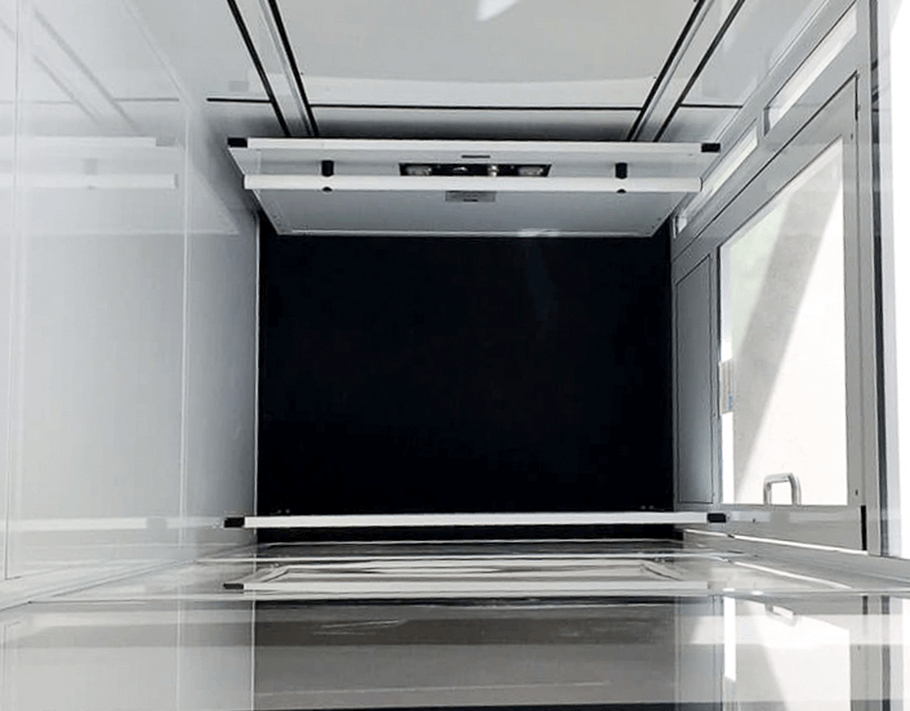 interior of the Genesis enclosure model vertical platform wheelchair lift