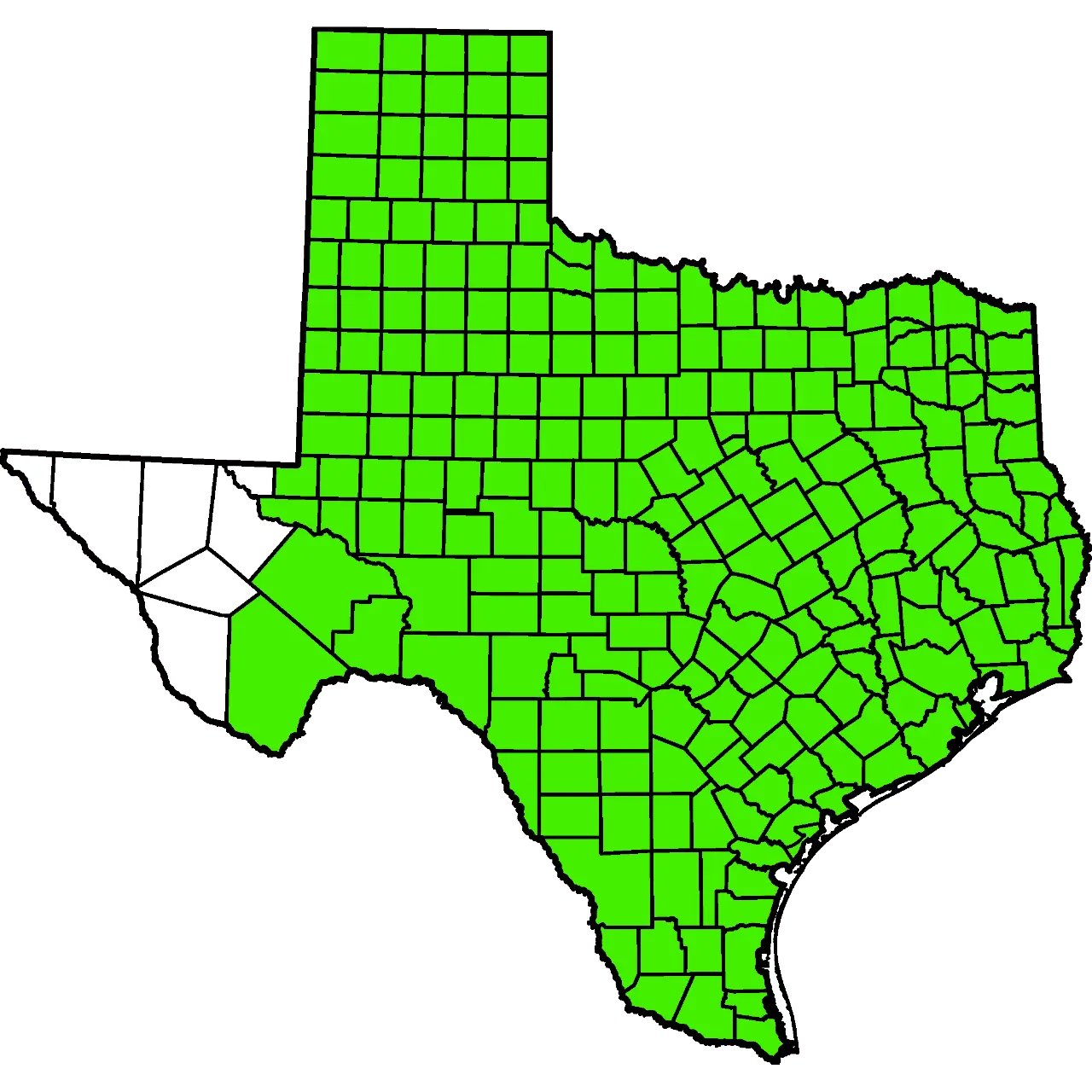 Service area map covered by Home Elevator of Texas