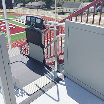 Artira installed on stairs outdoor stadium